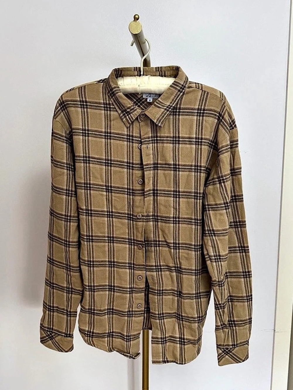 Kuwalla-Tee Plaid Button Down in Brown Size Small
